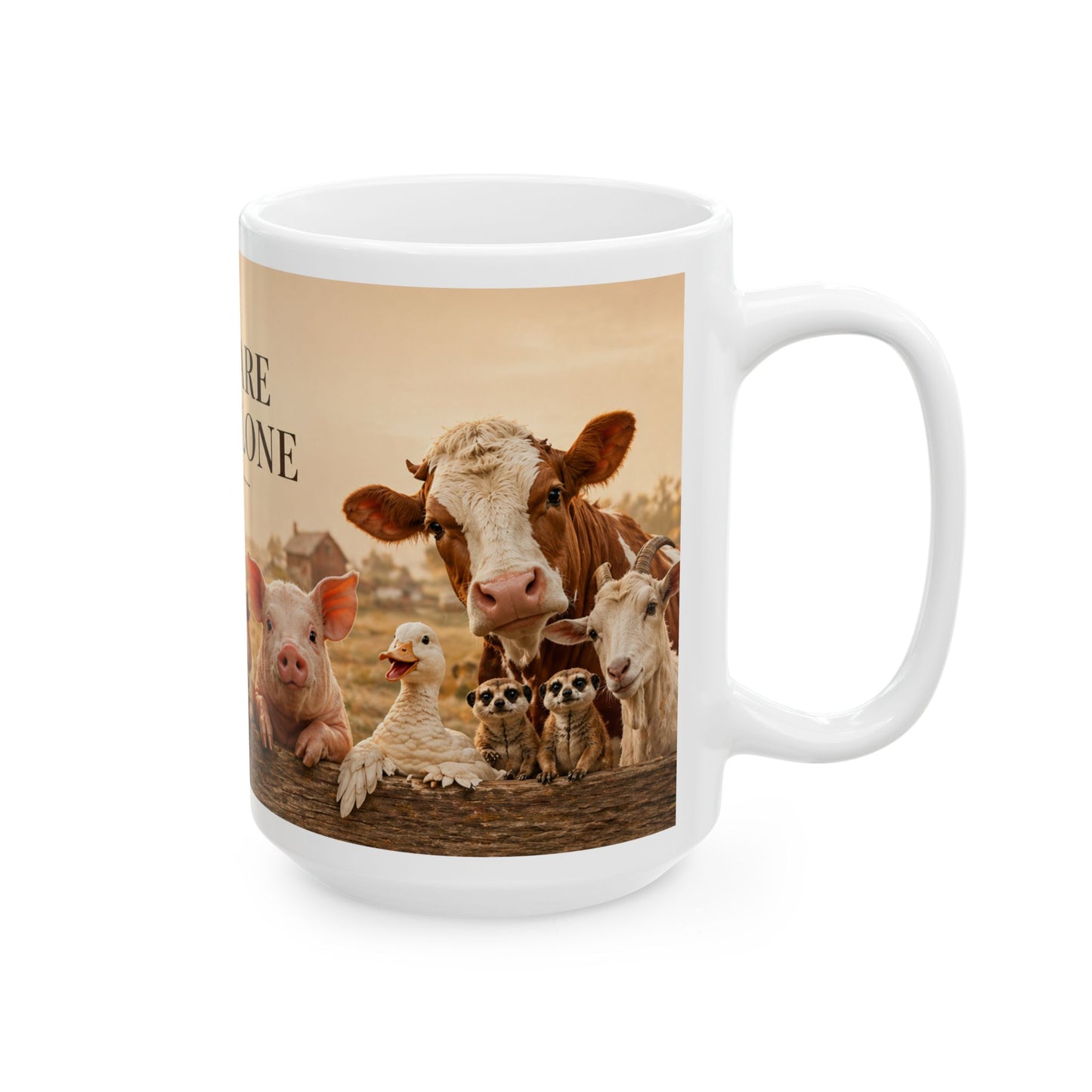 You Are Not Alone Mug - Farm Animal Comfort Gift (11oz/15oz)