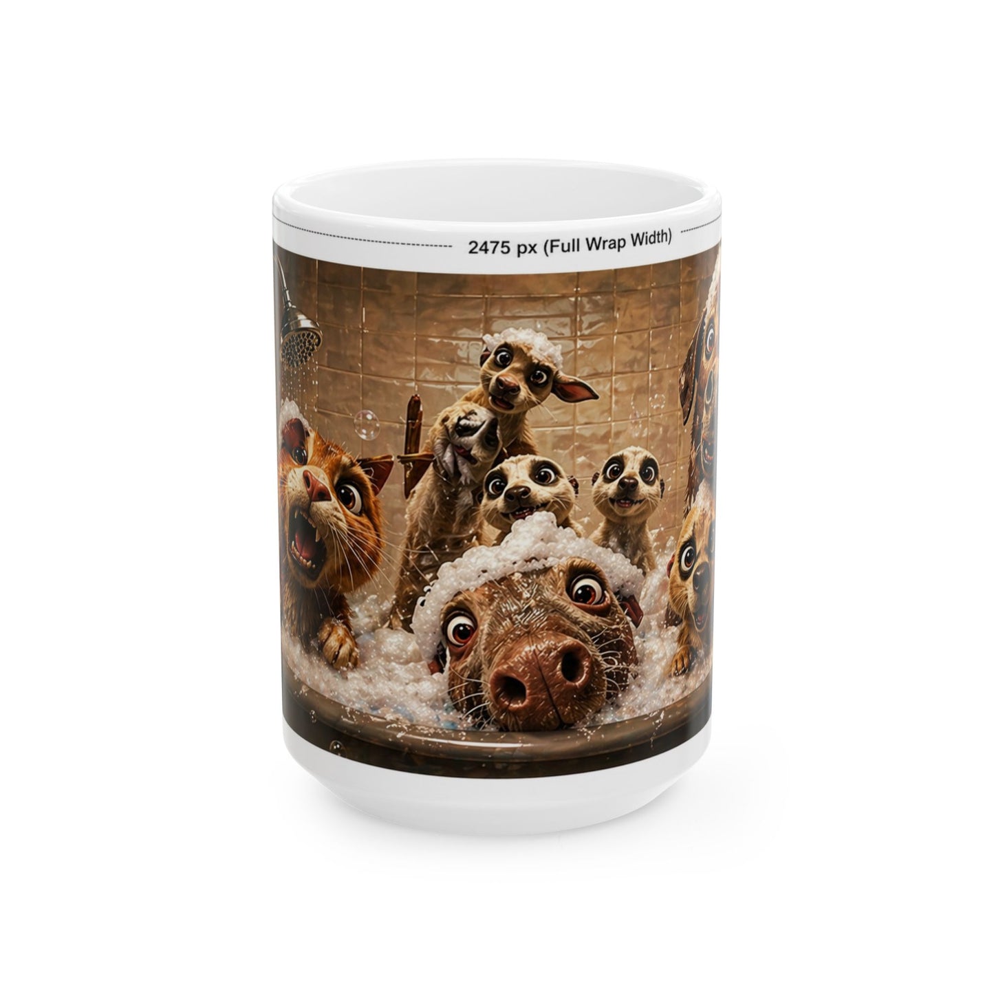 Cut Farm Animal Mug - Funny Barnyard Bath Time, Rustic Country Gift (11oz/15oz)